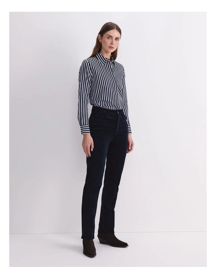 Cleo Straight Cord Jean in Navy image 3