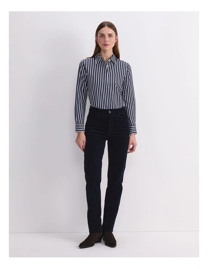 Cleo Straight Cord Jean in Navy image 4