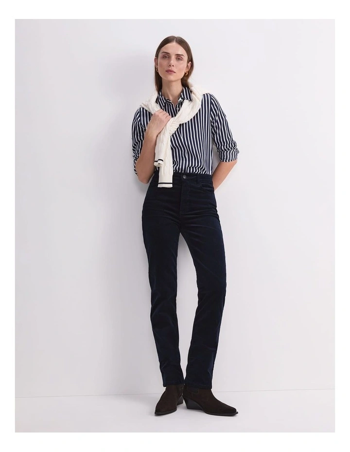 Cleo Straight Cord Jean in Navy image 5