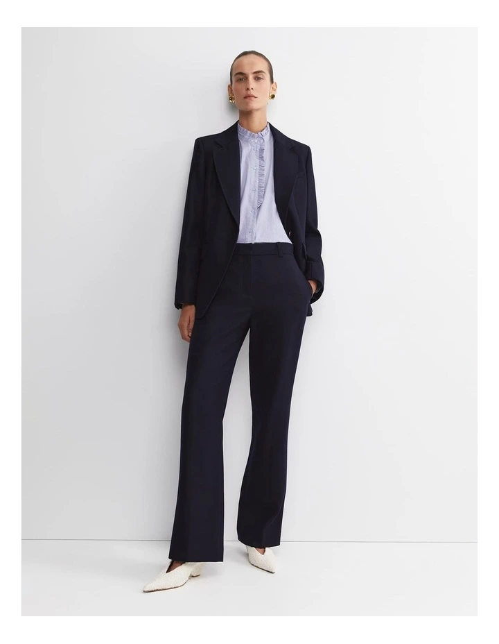 Asha Stripe Ruffle Blouse in Blue image 3