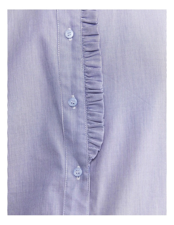 Asha Stripe Ruffle Blouse in Blue image 4