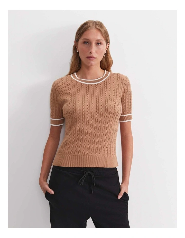 Elka Cable Short Sleeve Knit image 1