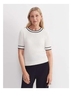 Elka Cable Short Sleeve Knit