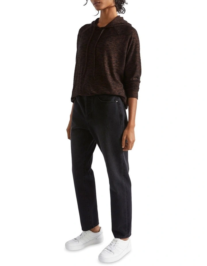 Supersoft Raglan Hoodie in Brown image 2