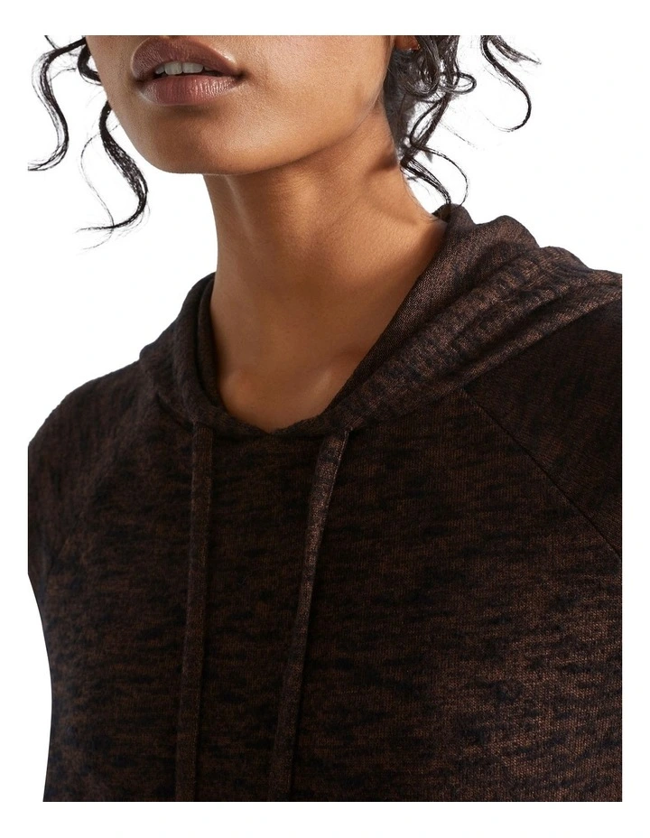 Supersoft Raglan Hoodie in Brown image 3