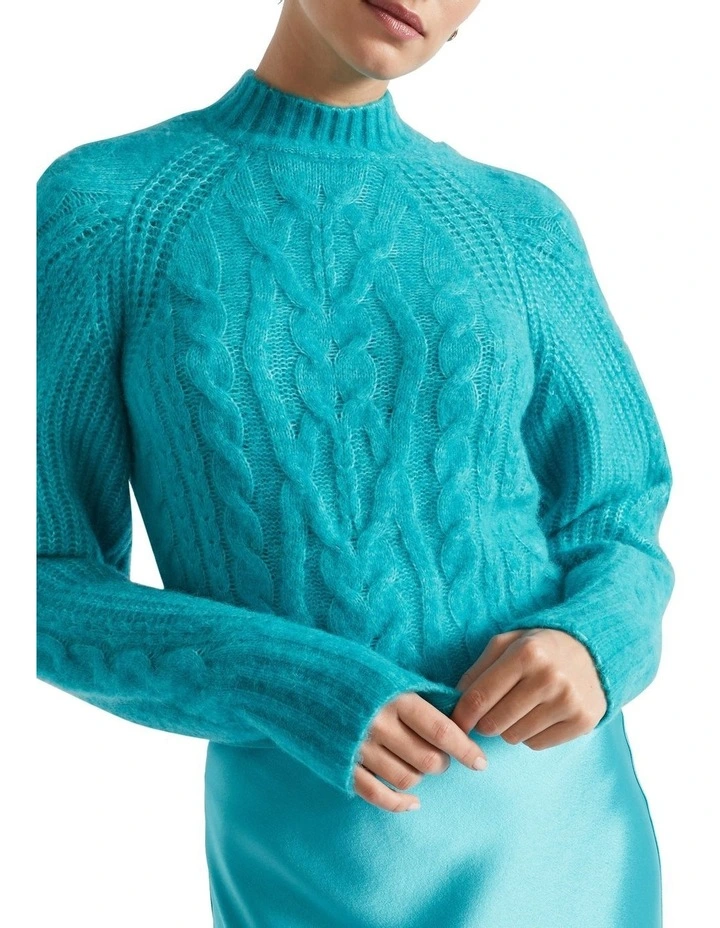 Plait Cable Knit in Blue image 2