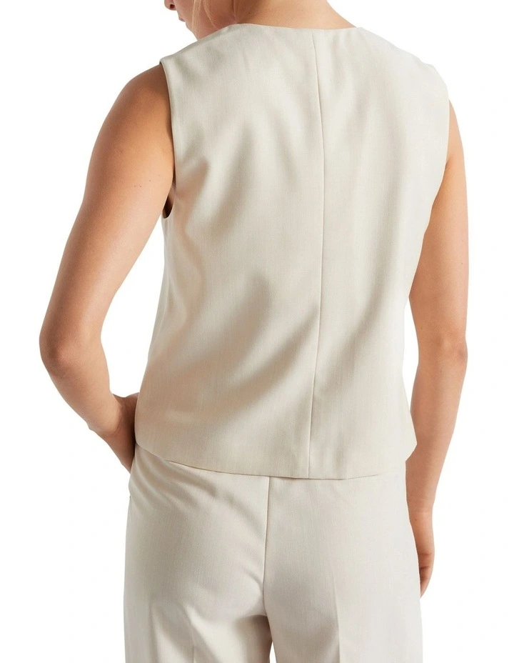 Crossdye Waistcoat in Vanilla Cream image 3