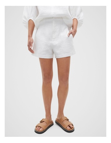 Core Linen Waisted Short in Whisper White