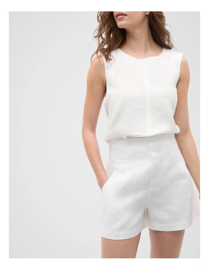 Core Linen Waisted Short in Whisper White image 1