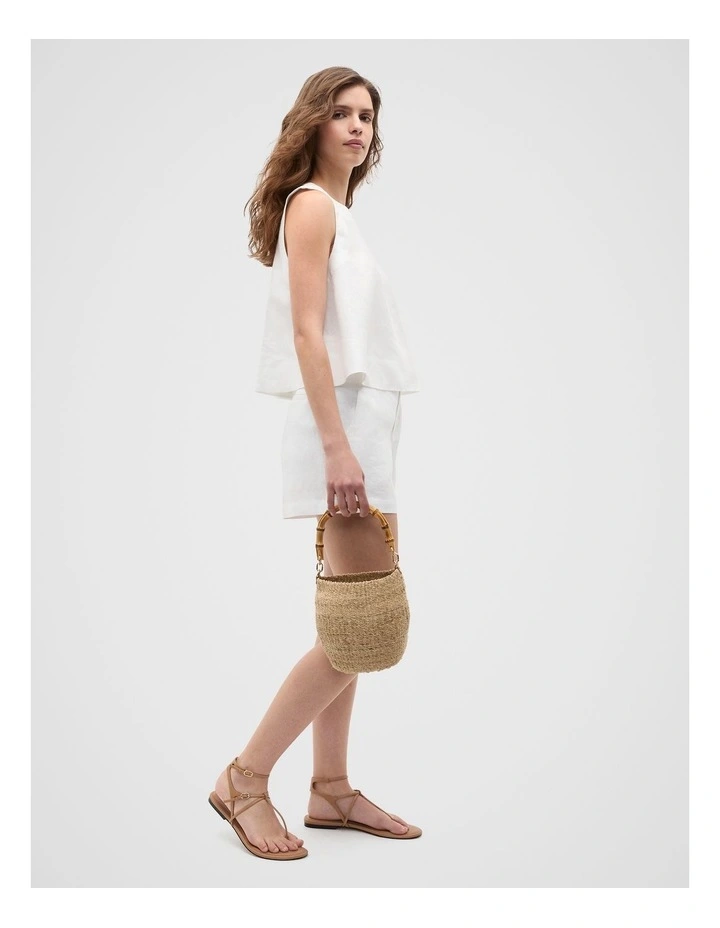 Core Linen Waisted Short in Whisper White image 4