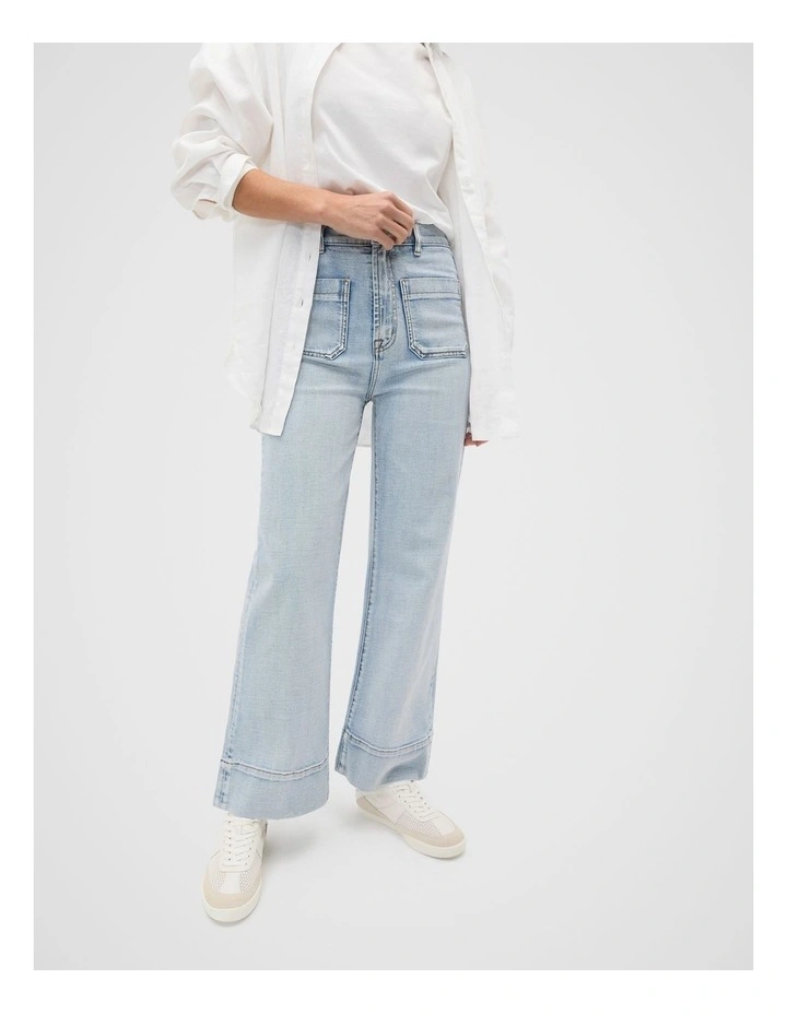 Core Wide Leg Pocket Jean in Pacific Wash image 1