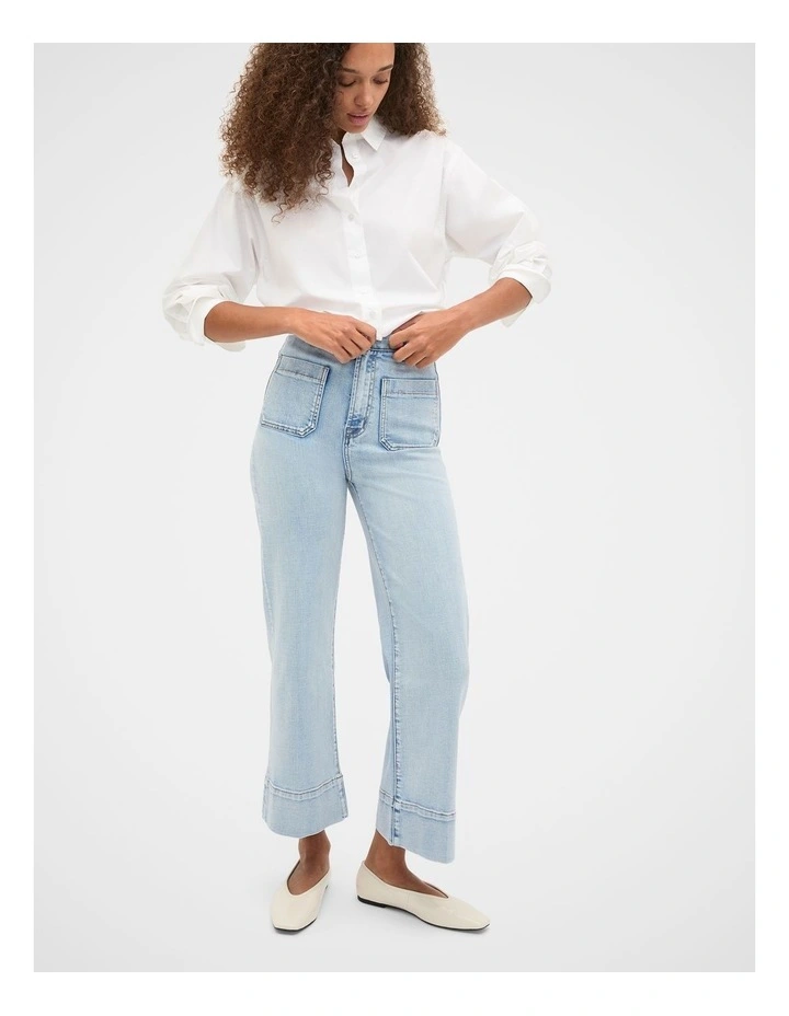 Core Wide Leg Pocket Jean in Pacific Wash image 4