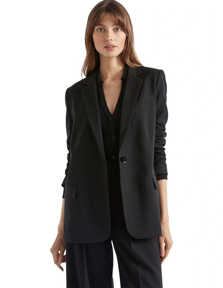 Relaxed Boyfriend Blazer in Black image 1