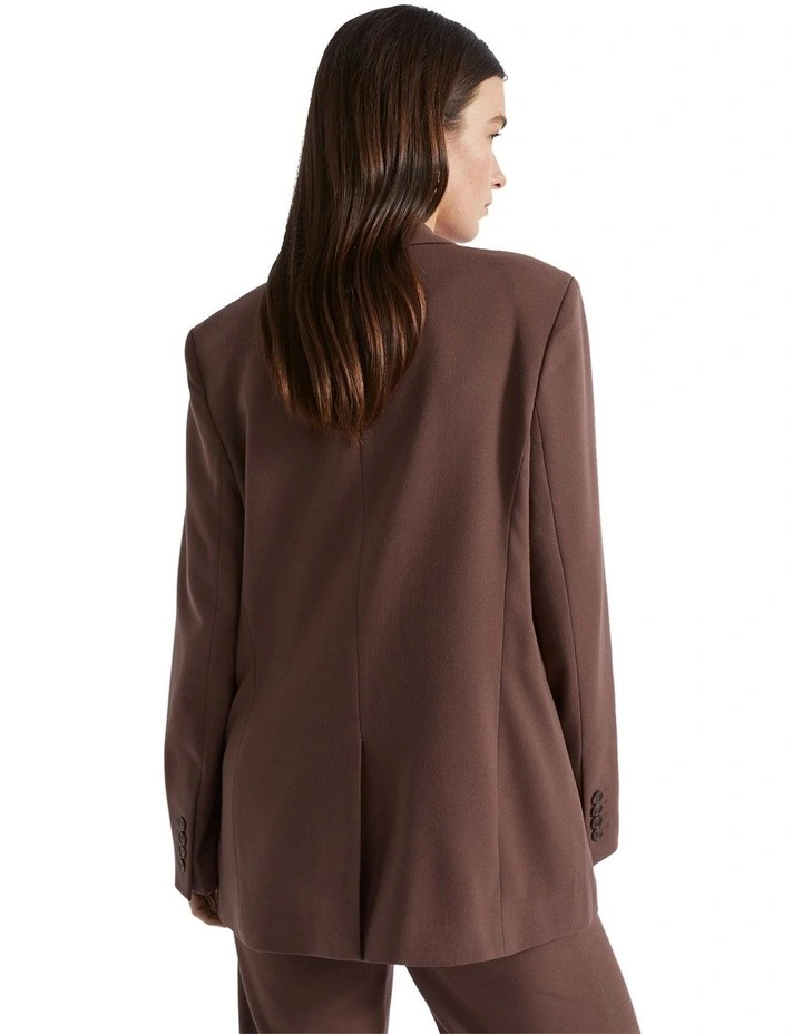 Relaxed Boyfriend Blazer in Deep Raisin image 2