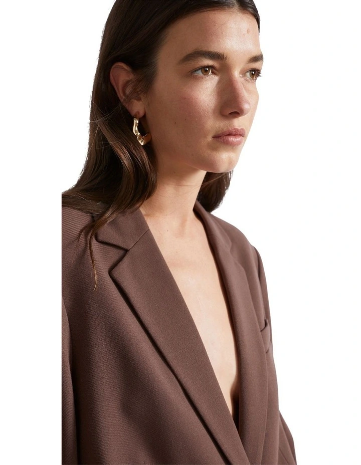 Relaxed Boyfriend Blazer in Deep Raisin image 3