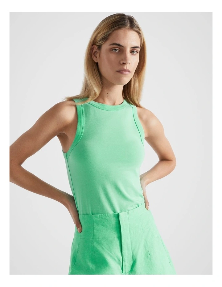 Core Fitted Tank in Key Lime image 1