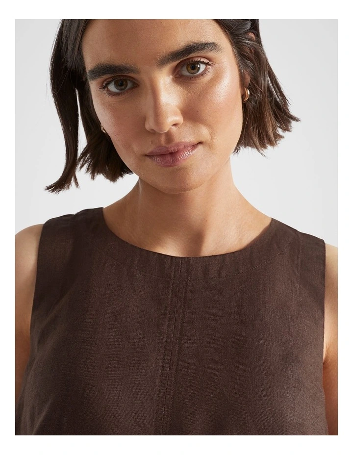 Core Linen Shell Top in Deep Raisin image 2