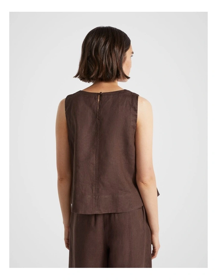 Core Linen Shell Top in Deep Raisin image 3