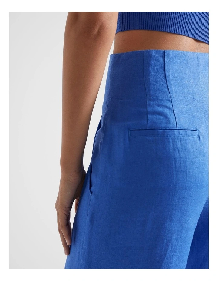 Core Linen Waisted Pant in Deep Ocean image 3
