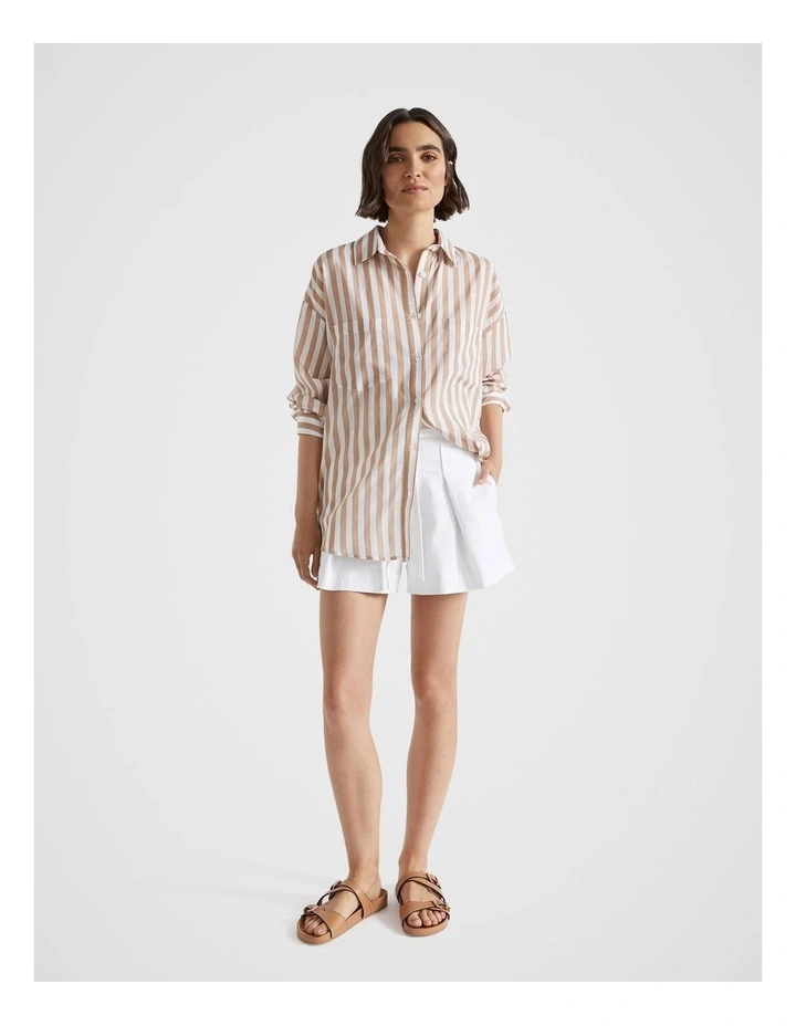 Voile Relaxed Shirt in Barley Stripe image 3