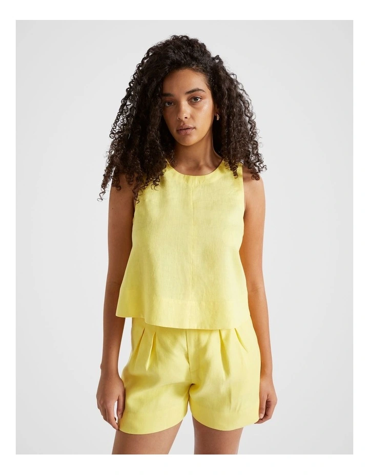 Core Linen Shell Top in Lemon Drop image 1