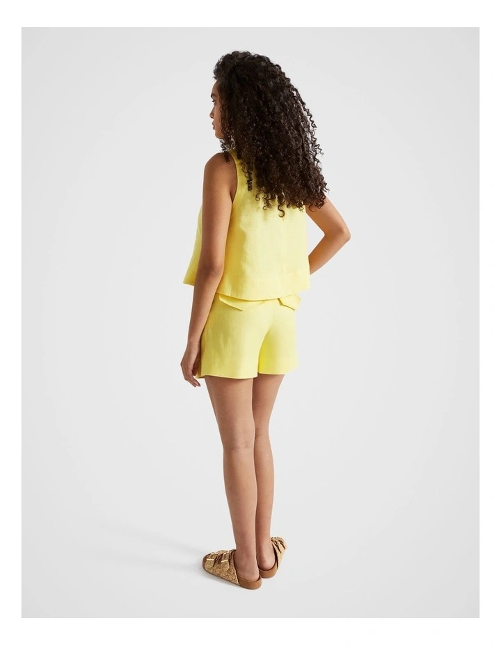 Core Linen Shell Top in Lemon Drop image 4
