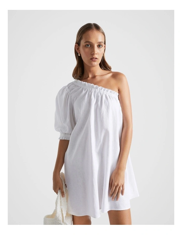 【海外限定】Sandroワンピース☆Gathered-Neckline Linen-Blend 海外限定】Sandroワンピース☆Gathered-Neckline Linen-Blend