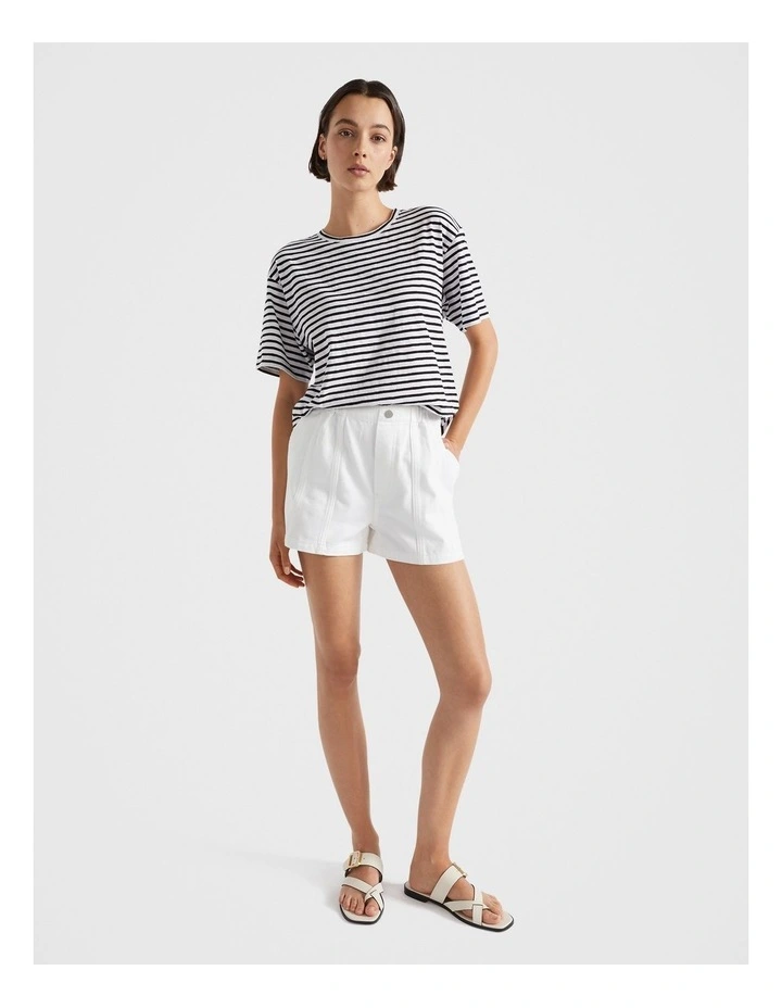Stripe Boxy T-shirt in Black/White image 1