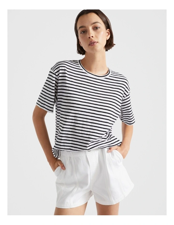 Stripe Boxy T-shirt in Black/White image 2