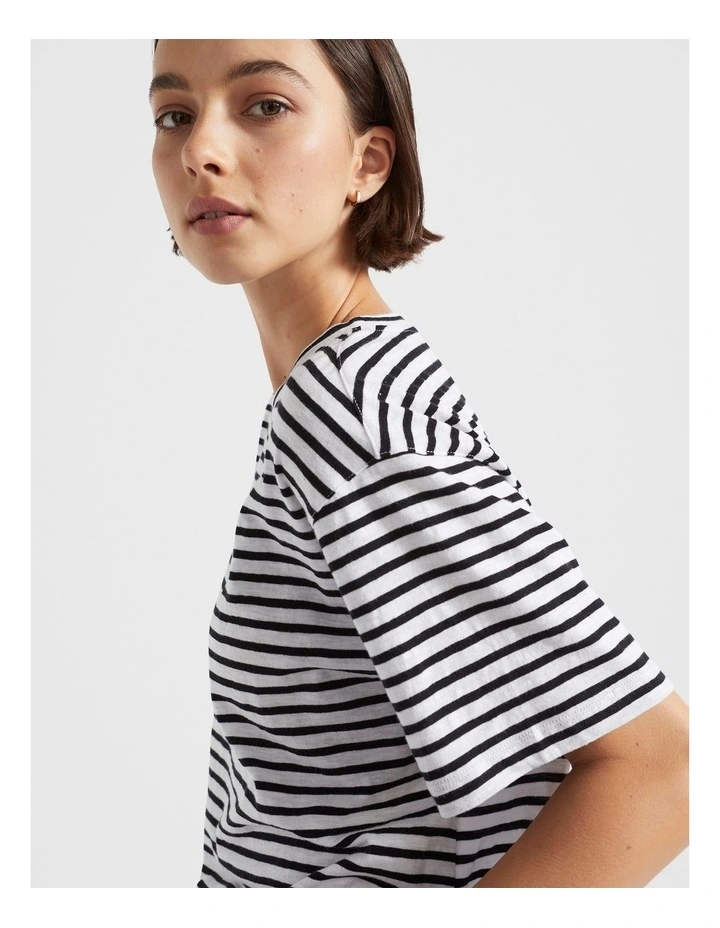 Stripe Boxy T-shirt in Black/White image 3