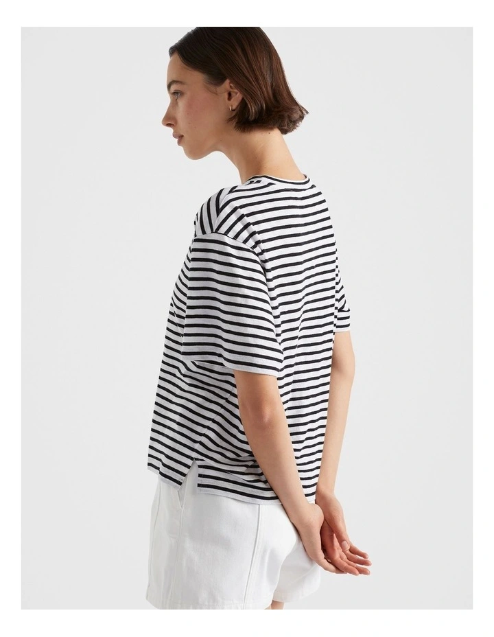 Stripe Boxy T-shirt in Black/White image 4