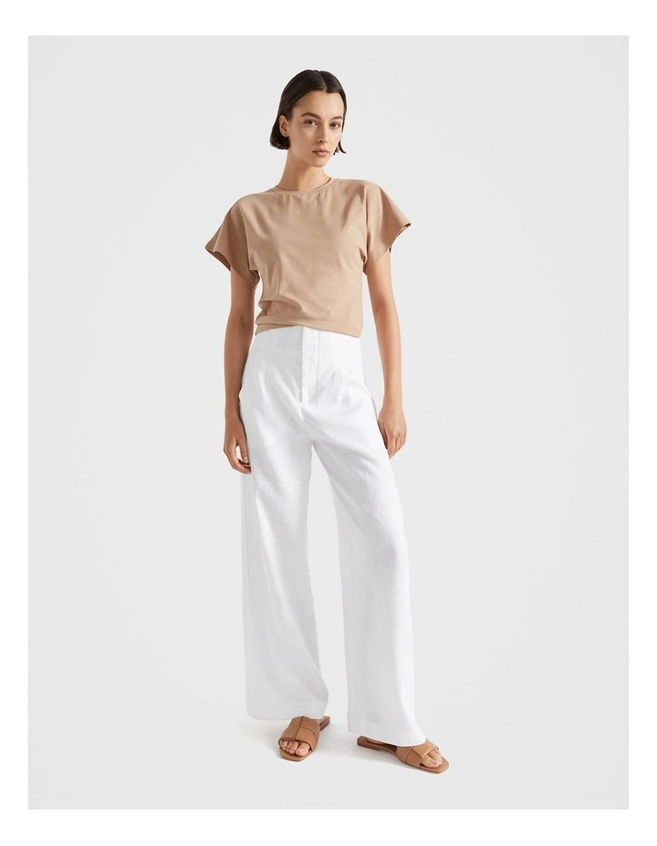 Waisted Jersey Tee in Beige image 4