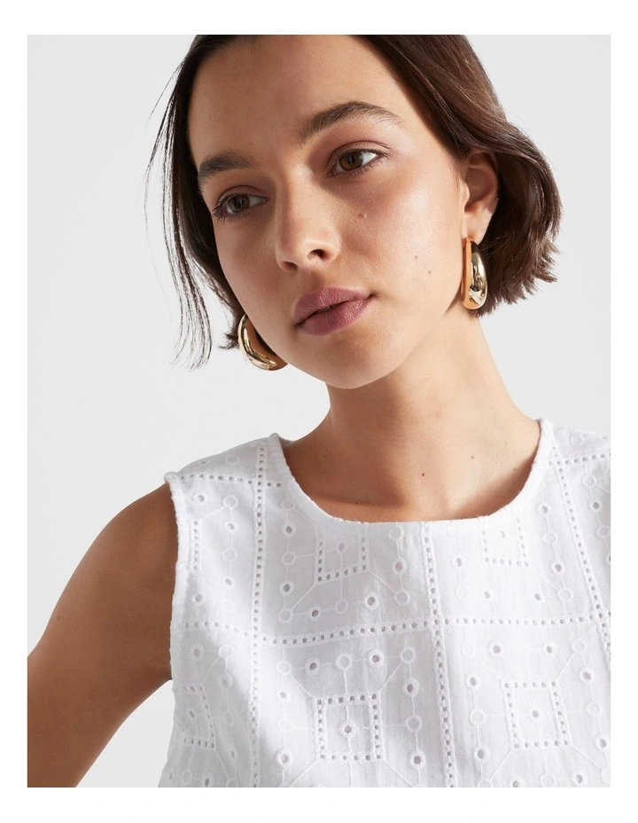 Seed Heritage Broderie Mini Dress in White | MYER Seed Heritage Broderie Mini Dress in White | MYER