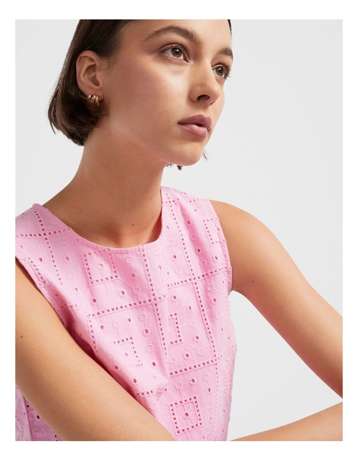 Seed Heritage Broderie Mini Dress in Pink | MYER