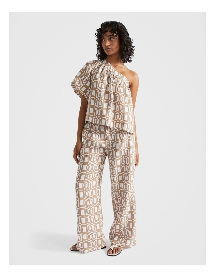 Linen Retro Pant in Beige image 1