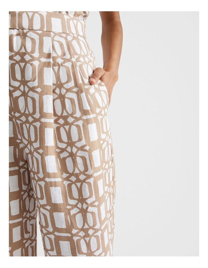 Linen Retro Pant in Beige image 4