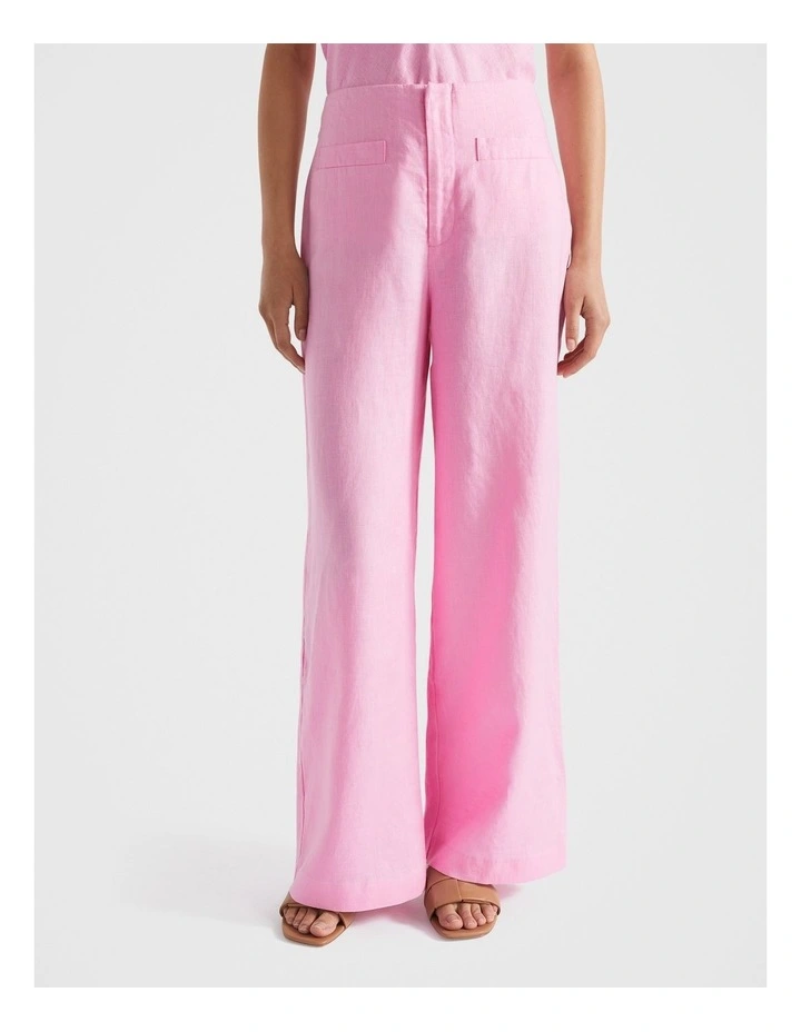Seed Heritage Linen Pocket Front Pant in Pink | MYER