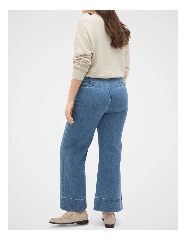 Core Wide Leg Pocket Jean in French Blue Denim image 2