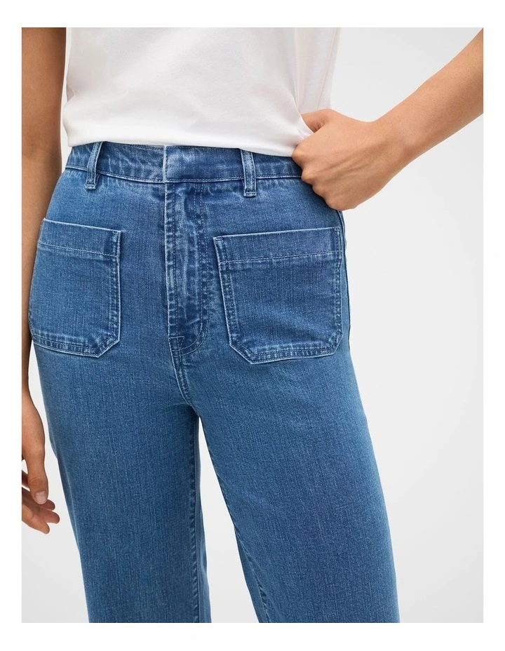 Core Wide Leg Pocket Jean in French Blue Denim image 2
