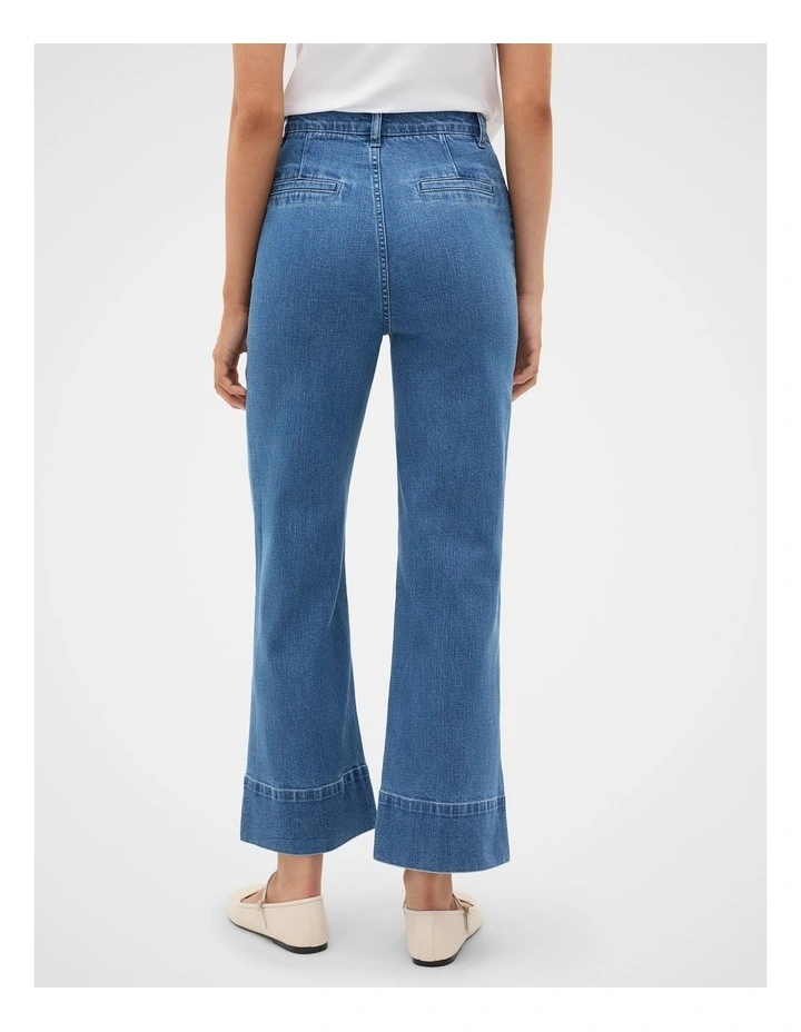 Core Wide Leg Pocket Jean in French Blue Denim image 3