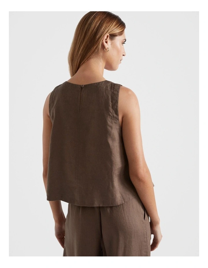 Core Linen Shell Top in Cappuccino image 2
