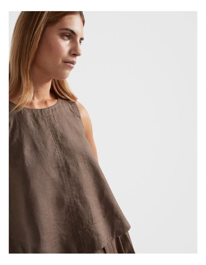 Core Linen Shell Top in Cappuccino image 3