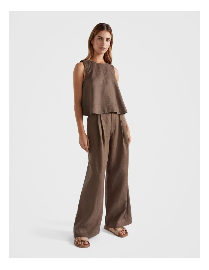 Core Linen Shell Top in Cappuccino image 4