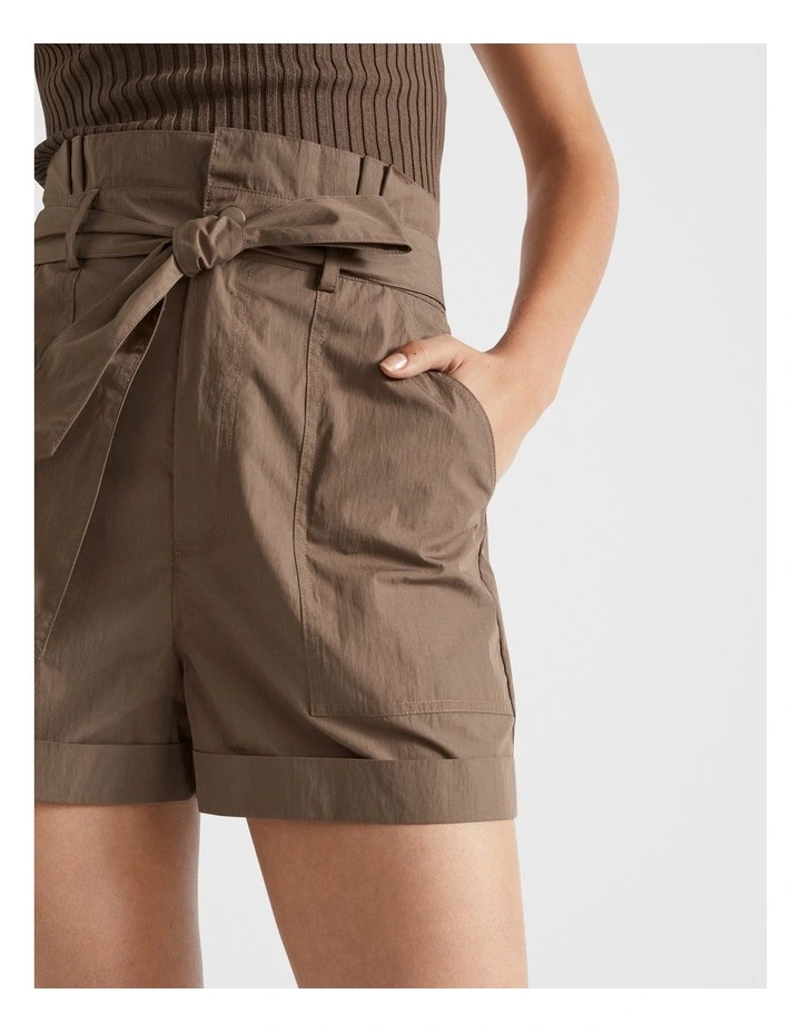High Waist Utility Short in Cappuccino image 3