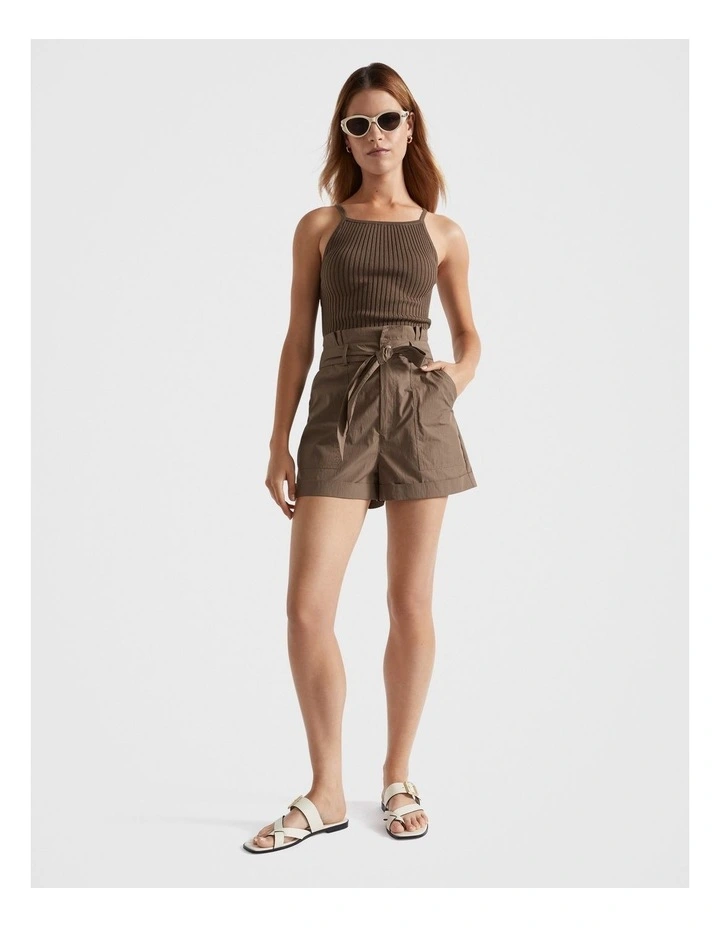 High Waist Utility Short in Cappuccino image 4