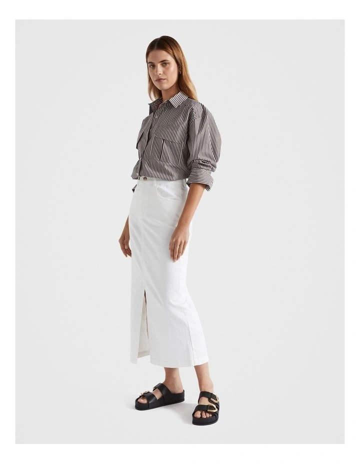 Stripe Cargo Shirt in Cappuccino image 4