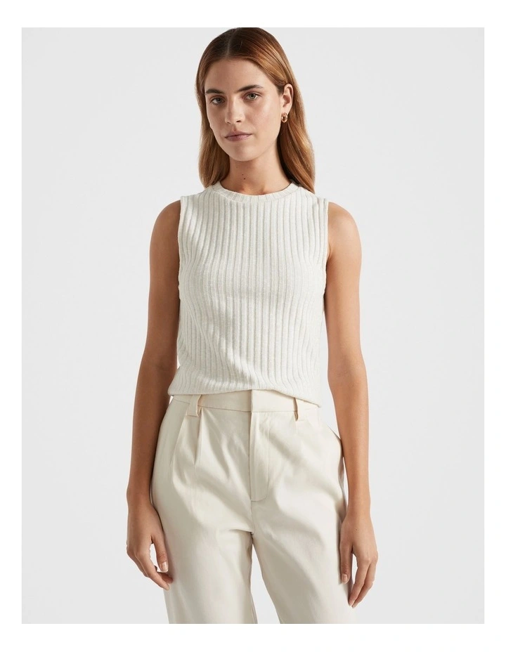 Ribbed Textured Shell Top in Grey image 2