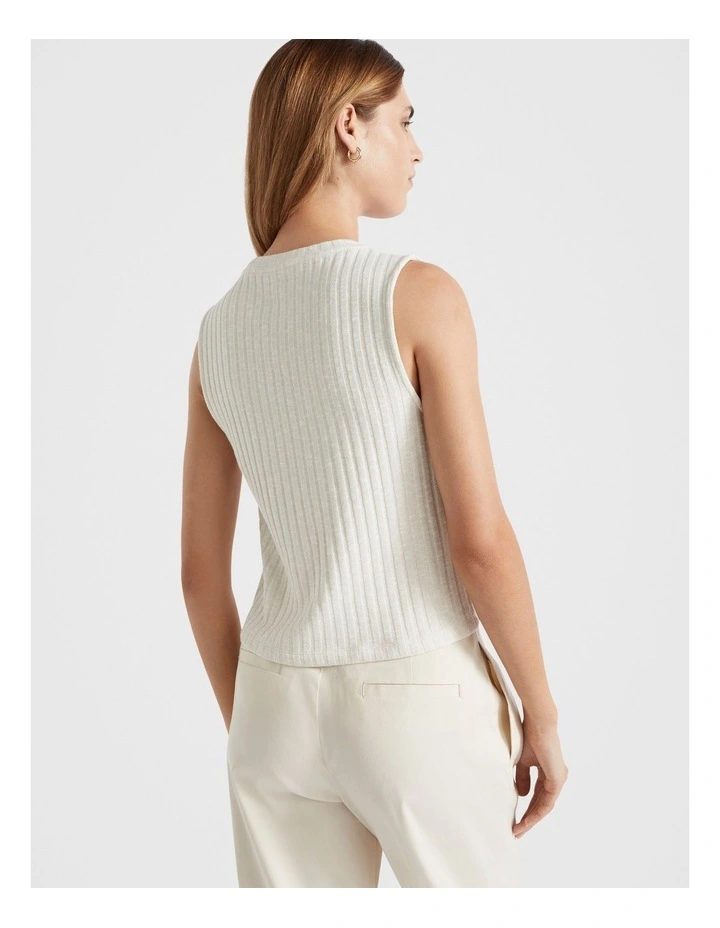 Ribbed Textured Shell Top in Grey image 3