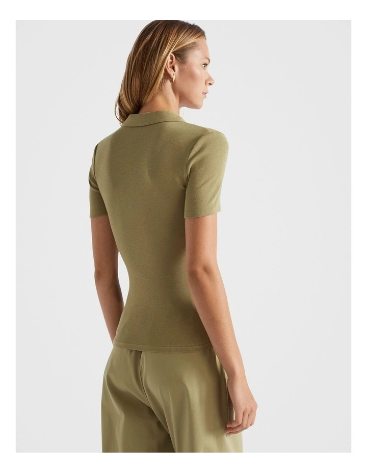 Half Sleeve Polo Top in Pistachio image 3