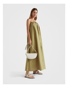 Voile Gathered Strapless Maxi Dress in Pistachio